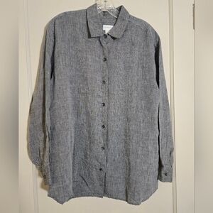 Liz Claiborne Charcoal Button-Up Shirt